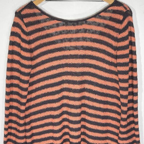 FREE PEOPLE Women’s Gray Striped Sweater Tunic Dress small - Picture 3 of 6